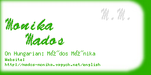 monika mados business card